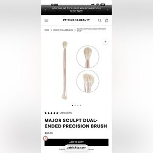 Patrick Ta Dual-Ended Precision Brush in Rose Gold and Cream